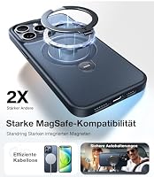 TORRAS Ostand Q3 Spin für iPhone 15 Pro Hülle mit 360° Ständer Schwarz – Ansicht 4