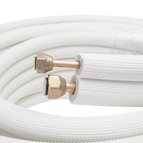 Tubo de cobre Tubo de cobre para aire acondicionado 1/4 y 3/8 Pieza de aire acondicionado Split 20M con bobina aislante HVAC Cover