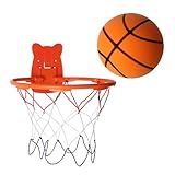 Silent Basketball and Hoop Set No.7 (29.5") No Noise Foam Basketball for Quiet Dribbling and Indoor Training, Parent Child Interactive Campaign, Achieve Real Feel Higher Bounce Quieter