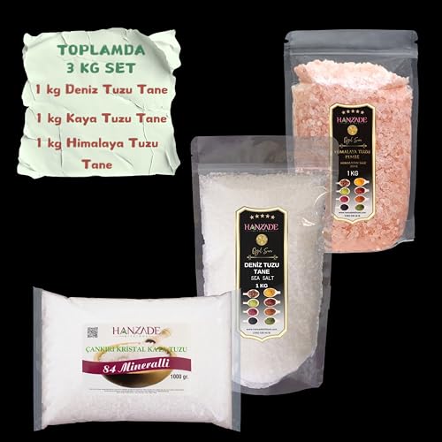 Çankırı, Himalaya ve Deniz Tuzu Seti 1 Kg x 3'lü, Tane Öğütülmemiş