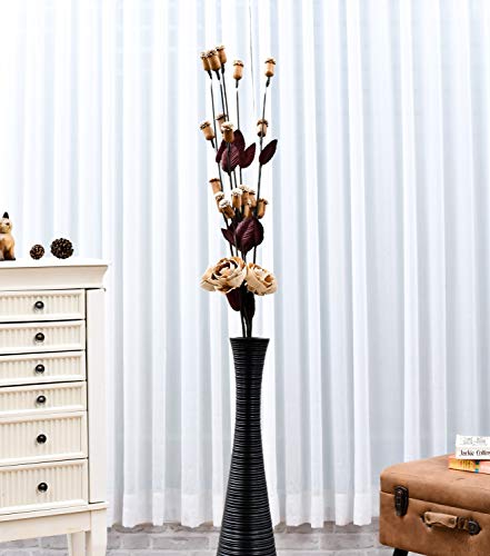 Image of Leewadee Decorative Flowers - Colored Flower Stems for Vases, Loose and Dried Branches with Flowers for Decoration, 34 inches, Ecru