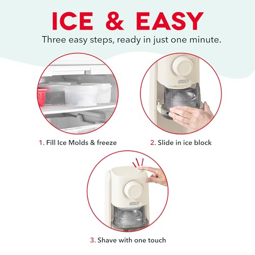 Dash Pro Shaved Ice Machine w/ Adjustable Blade & 2 Ice Molds (Cream) - image 6