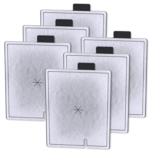 Opatiny Cartuchos de filtro de repuesto para acuario QuietFlow Aqueon, paquete de 6 con carbón activado y zeolita, negro y plateado