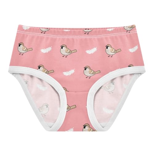 Girls' Underwear Cute Bird Feather Pink Toddle Brief Panties 2301998