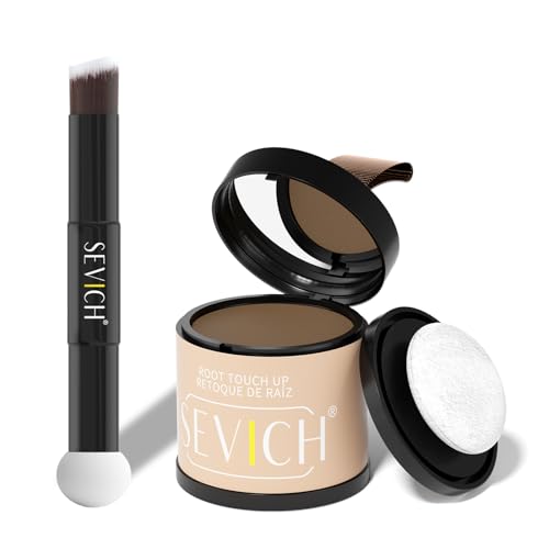 Image of Sevich Hairline Powder 10g with Brush, Instantly Conceals Hair Loss & Thinning & Gray, 48H Waterproof Root Touch Up Powder, Natural Hair Shadow Toppers for Women & Men, 1 Box = 2.5 Boxes,Light Brown