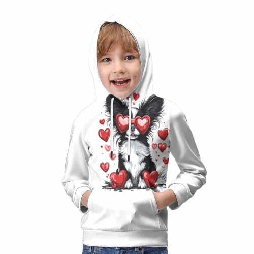 Enfants imprimé 3D pull avec grande poche chaton mignon