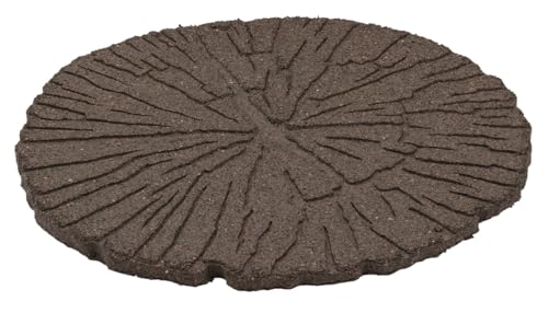 Trittstein, Gartenplatte 4 Stück, Gehwegplatte in Baumstammoptik, Beetplatte, Baumscheibe aus recyceltem Gummi