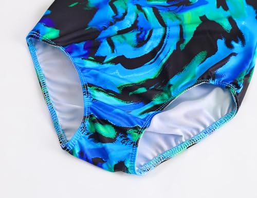 Image of TENVDA Girl's One Piece Swimsuit Sparkle Sleeveless One-Piece Bathing Suits Swimwear for Kids 2-12 Years Old