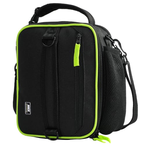 MIER Lunch Bag Small Cool Bag Expandable Cooler Bag for Women Men Insulated Lunch Box for Work School Picnic 6-9L (Black/Green)