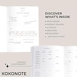 Kokonote A5 Academic Diary 2025-2026 Week To View - Soft Lace | Academic Planner 2025-2026 With Ribbon Bookmarks, Student Essentials For University, Back To School Supplies