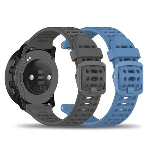 2 Piezas Silicona Correas para Suunto Spartan Sport Correa, Suave de Correas de Repuesto Ajustable Pulsera de Transpirable Deportiva Compatibles con Suunto Spartan Sport Banda (1)