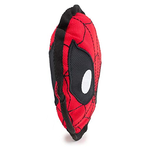 Buckle-Down Dog Toy, Marvel, Ballistic Squeaker Spider-Man Face Red Black White, 8 Inches x 8 Inches - Image 3