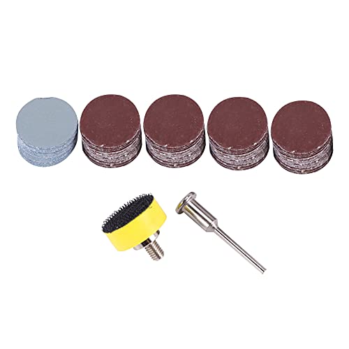 Plawee 100 Piezas 25Mm 1 Pulgada Disco Lijadora Disco De Lija 100-3000 Papel De Grano con Placa De Almohadilla De Pulido Abrasivo+Vástago De 1/8 Pulgadas Para Herramienta Rotativa