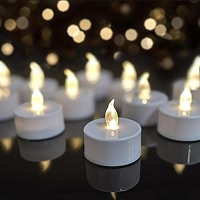 UCAMP Lot 39 Bougies Chauffe-Plat LED Sans Flamme – Bougies LED Réalistes Piles Longue Durée, Diam. 3,7 Cm X H. 4 Cm Pour Décoration Noël Mariage Fêtes
