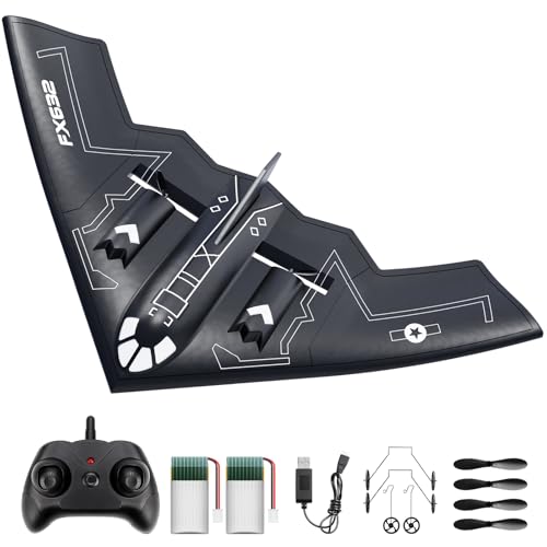 AIGIMU RC Airplane, RC Plane Ready to Fly, 2CH Remote Control Airplane with 6-axis Gyro Stabilizer B2 Spirit Stealth Bomber 2.4GHz Remote Control Plane for Beginners Boys Kids