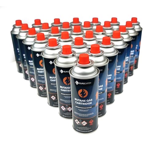 EUROCATCH Gaskartusche - 28 Stück - Butangas - Gasflaschen - Gasbehälter - Butan Gaskanister - Nachfüllen - 227g