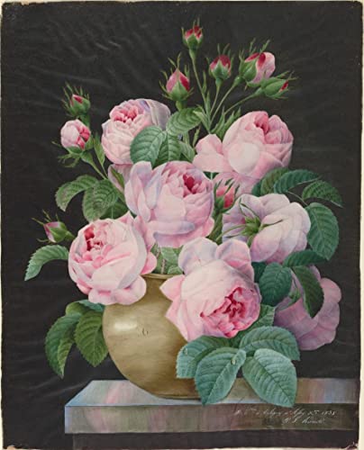 Roses roses dans un vase Toile florale 50x70 pour une ambiance romantique de salon