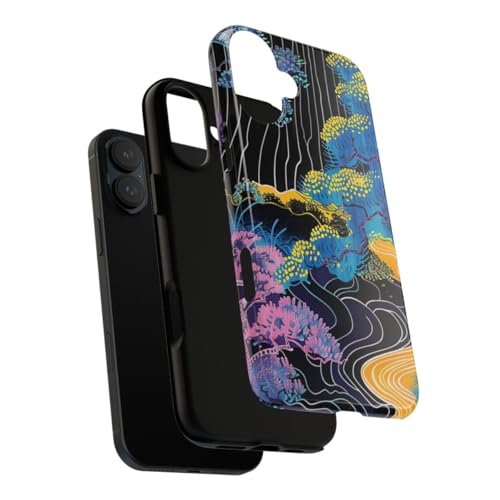 Coque iPhone 16 Plus bleu design abstrait pour le quotidien - 3