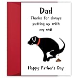 Fathers Day Card Gifts for Husband Dad from Wife Daughter Son Kids, Funny Fathers Day Cards, Dog Dad Gifts for Men Who Have Everything, Gift for Dad Father's Greeting Cards from Dog, Papa Gift Ideas