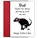 Fathers Day Card Gifts for Husband Dad from Wife Daughter Son Kids, Funny Fathers Day Cards, Dog Dad Gifts for Men Who Have Everything, Gift for Dad Father's Greeting Cards from Dog, Papa Gift Ideas