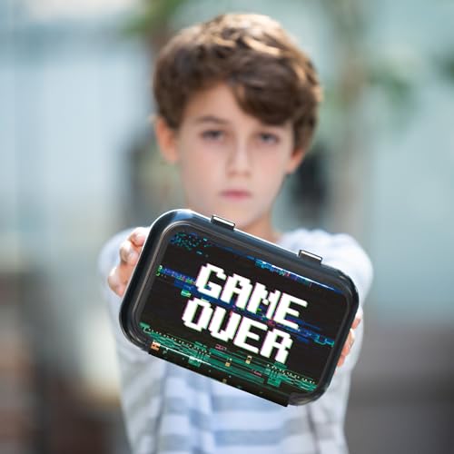 Image of ZIPIT Recycled Plastic Pencil Box for Boys, Large Pencil Case, Gamer | Durable box for kids, made of recycled, PVC-free plastic, transparent stackable design with name tag, holds 60 pens & pencils