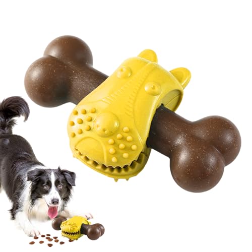 Gwtdtoad Juguetes para Perros Masticadores Agresivos - Hueso Dispensador De Snacks para Cachorros,Canino para Masticación Dentición Estimulación Mental Aburrimiento - Diversión