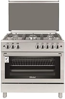 NOBEL Gas Cooker 5 Burners (90 x 60) cm LX Silver - NGC-9670