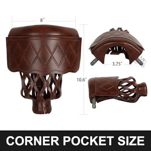 6-Piece PU Leather Billiard Pockets with Diamond Pattern - Durable Accessories for Billiard Pool Table - Image 4