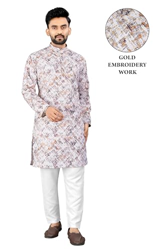 Image of Trustous Kurta Pyjamas set for Mens | Pyjamas with kurta PRINTED and classis look |KURTA Pyjamas SET