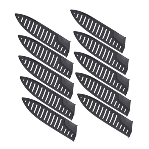 Cabilock 10 Piezas 8 cuchillo caso carnada protector de cuchillo borde bloque de vaina Cubierta de cuchillo Protector cuchillo plástico el plastico protector cortador Black
