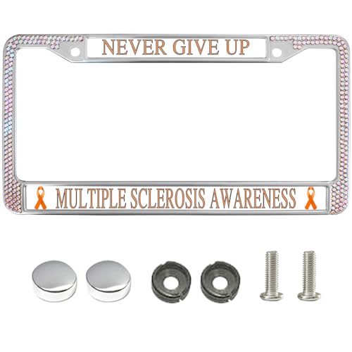 Orange Ribbon Faith Girly Sparkle License Plate Frame Multiple Sclerosis Warrior Glitter License Plate Frame Personalized Multiple Sclerosis Ribbon Bling License Plate Frame for Women -  GOGOSHINY, gogozuan-a023