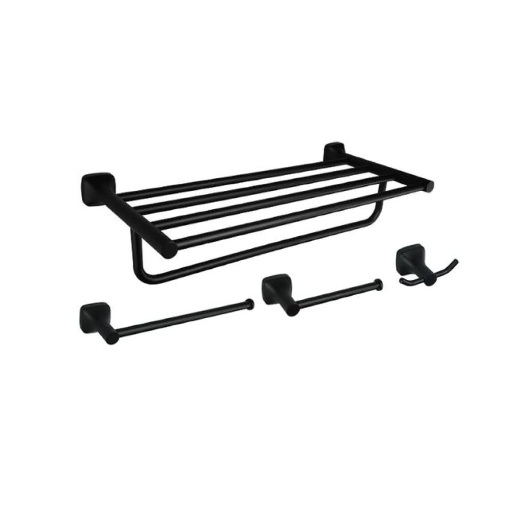 Support en rouleau de papier toilette et ensemble d'accessoires de salle de bain noir