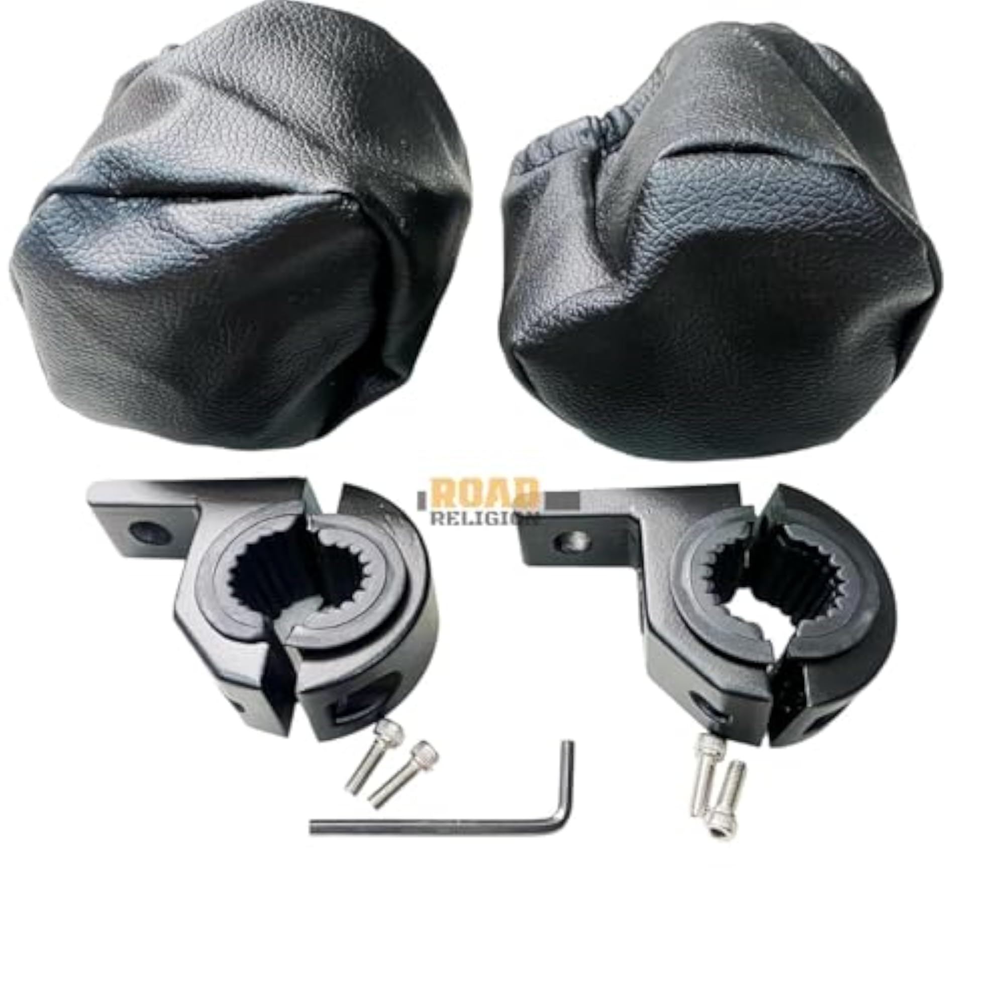 Fog Lamp Clamp and Leather Foglight Cover Combo