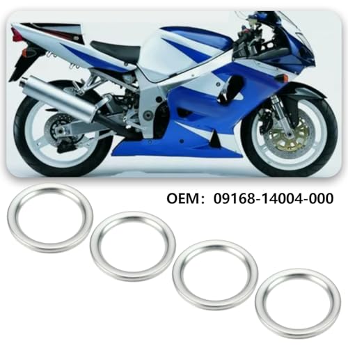 Image of 10pcs Oil Drain Plug Gaskets 14x19x2mm Oil Drain Plug Washers Replacement Part 09168-14004-000 Compatible with Suzuki Silver