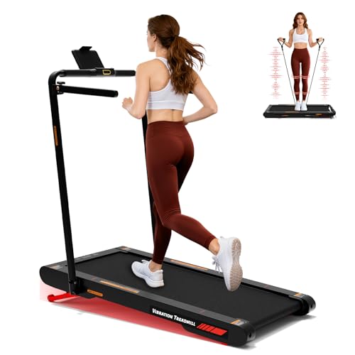 Sperax Laufband für Zuhause Klappbar, 5 in 1 Walking Schwingungen Pad 12 km/h, Walking Pad mit Steigung, Laufband und Fernbedienung für Zuhause und Büro(Schwarz)