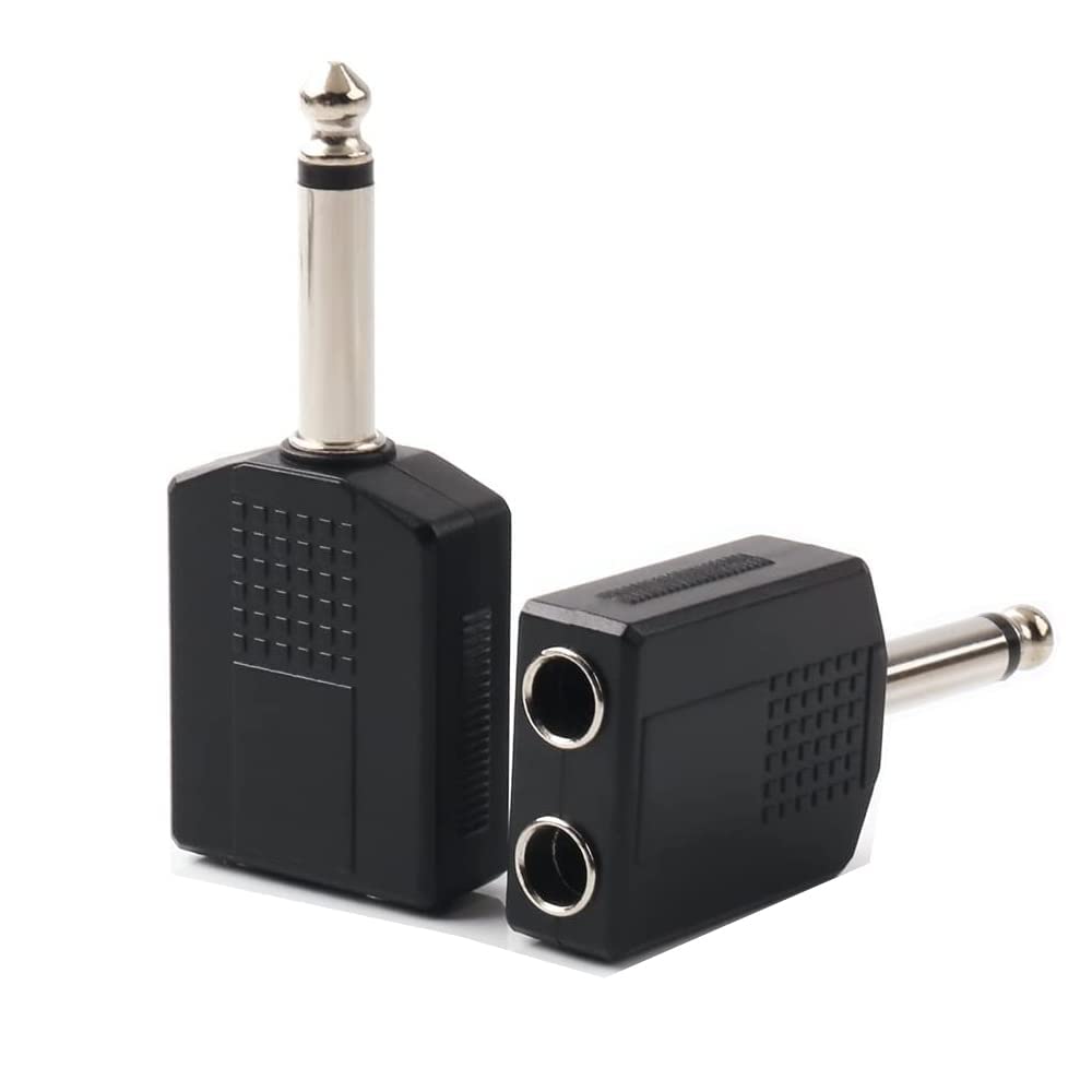 fdealz® [ 2 Pieces ] 6.35 mm Mono Audio Splitter; 1/4 inch Male Plug to 2 x 6.35mm Female Jack Headphone Socket Microphone Y Splitter Converter ; 6.35MM Monto to Dual 6.35mm Mono Connectors (B0BXS6YPDV) Amazon Price History, Amazon Price Tracker