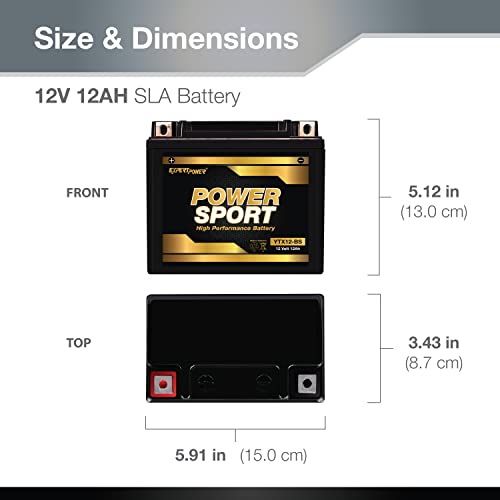 ExpertPower YTX12-BS AGM Motorcycle Battery