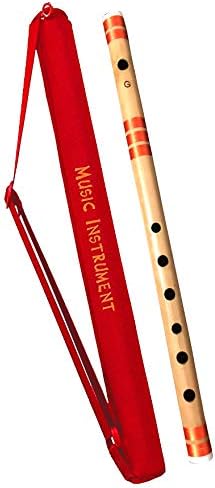 HISCIN ISC Bamboo Natural Flute Bansuri GG Type Transverse Style for Deep Low Frequency Sonorous Notes 17Inch (Brown)