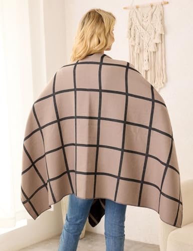 Ferand Shawl Wraps for Women, Open Front Poncho Sweater, Warm & Soft Gifts for Fall Winter4