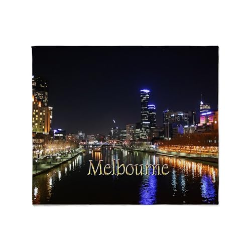 CafePress Melbourne City Yarra River Fleece Throw 60