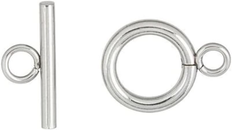 100pcs Adabele 304 Grade Surgical Stainless Steel 15mm (0.6 inch) Toggle Clasp Thick Sturdy T-Bar Closures Connector for Craft Jewelry Making SJF181-2