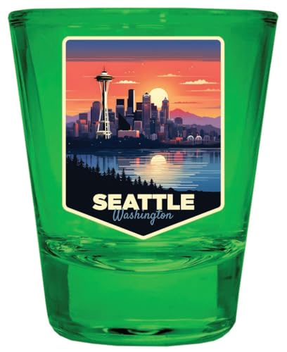Vaso para licor de vidrio verde 2 oz souvenir