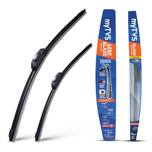Image of myTVS Frameless wiper blades | Wipers for All car | Wiper set for Front Wind Shield | Size 26 inch x 20 inch Inches