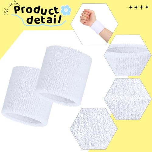 Image of Bememo 12 Pack Wristbands Sweatband for Women Men, Neon Colored Sport Wrist Bands, Tennis Football Basketball Sweatbands, Moisture Wicking Arm Bands for Working Out