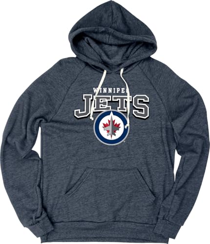 Blue 84 Winnipeg Jets NHL Officially Licensed Tri-Blend Hooded Sweatshirt High Sticking, X-Large Team Color