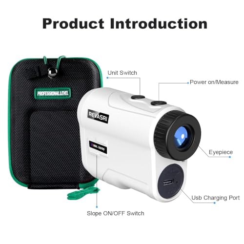 REVASRI Golf Rangefinder with Slope and Pin Lock Vibration, External Slope Switch for Golf Tournament Legal, Rangefinders with Rechargeable Battery 600/1000YDS Laser Range Finder - Image 7