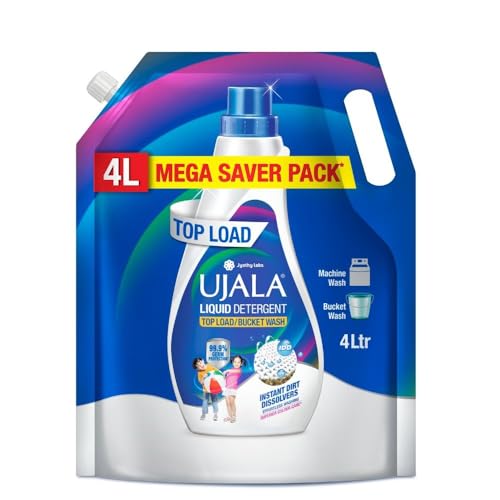 Image of Ujala Top Load Liquid Detergent Mega Saver 4L Refill Pack | Designed For Tough Dirt Removal | Superior Colour Care with Refreshing Fragrance | Ideal for Bucket Wash and Top Load Washing Machines