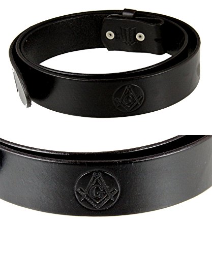 1010001 Genuine Leather Black Freemason Square Compass Belt Sizes 32-502