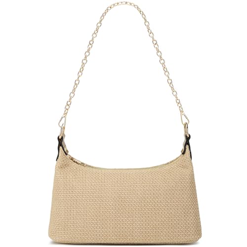 Bolso de hombro de paja para mujer verano pequeño miniatura 1