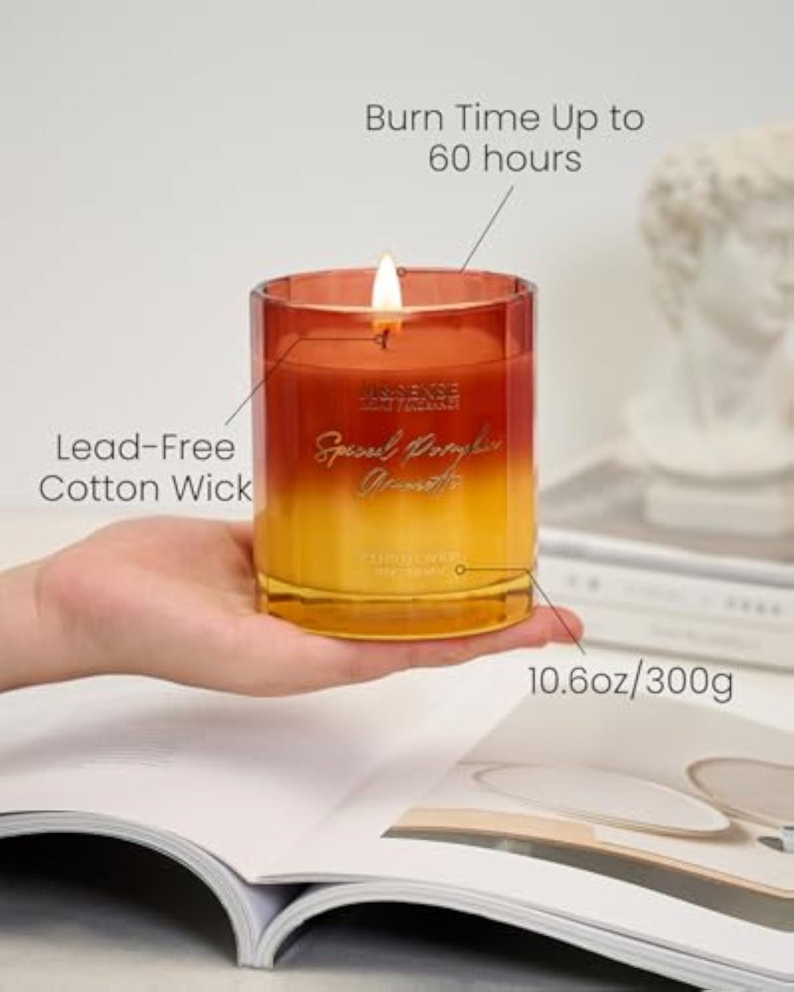 Spiced Pumpkin Soy Scented Candles, Unique Luxury Gift